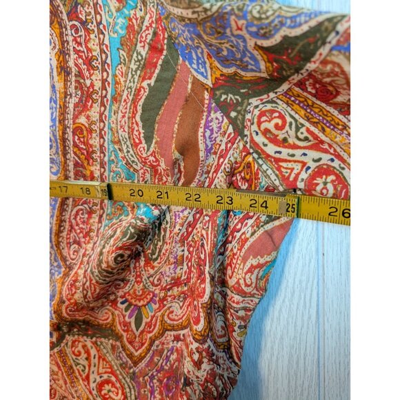 Lauren Ralph Lauren Shirt Womens 2XL Paisley Button Up Multicolor Orange Long - Picture 6 of 6